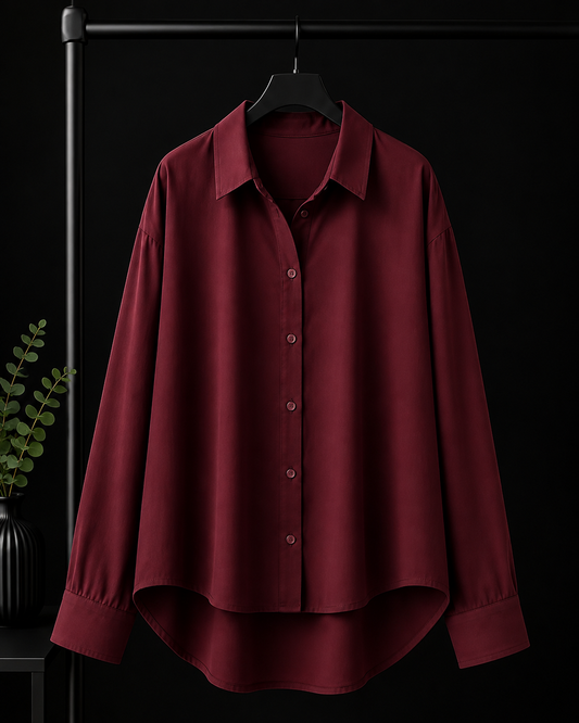 MAROON BUTTON DOWN SHIRT