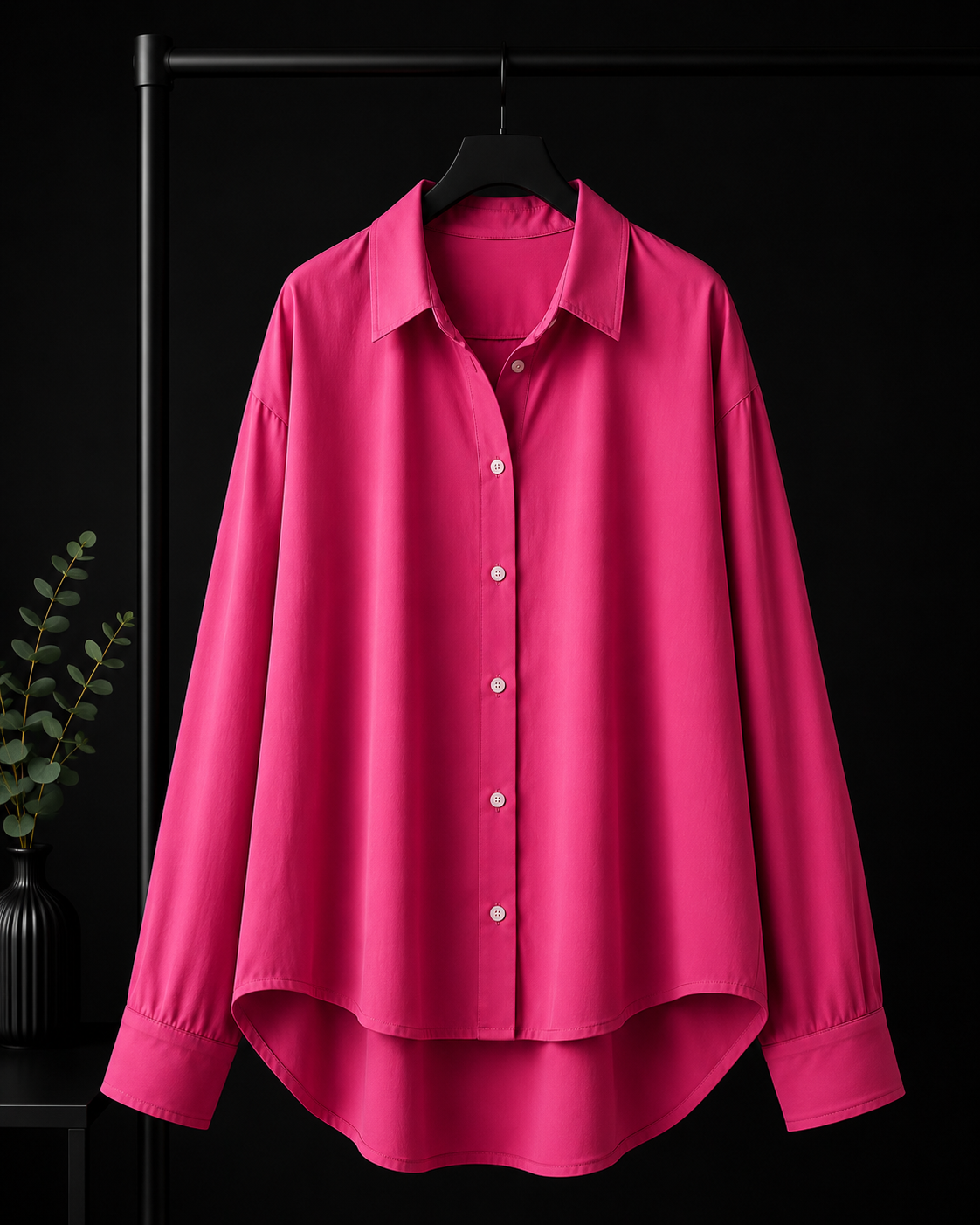 SHOCKING PINK BUTTON DOWN SHIRT