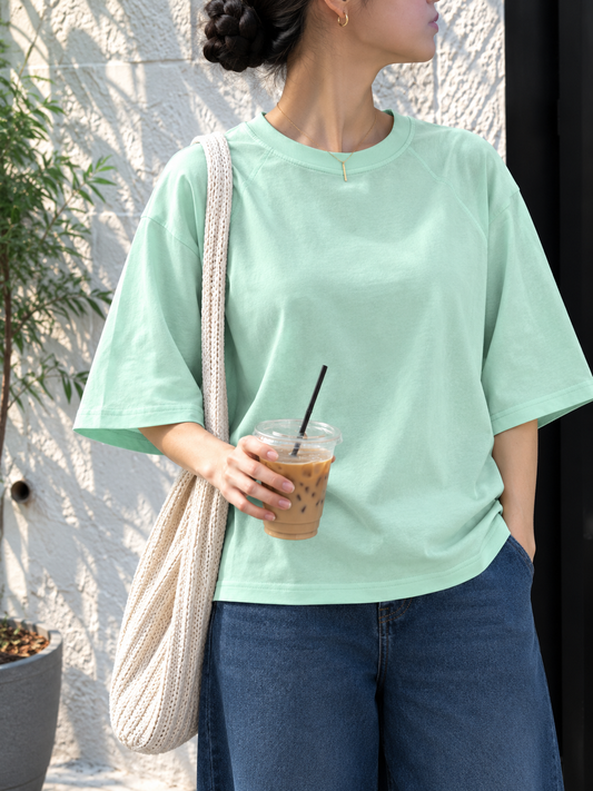 SEA GREEN OVERSIZED DROP SHOULDER TEE