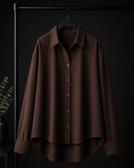 CHOCOLATE BROWN BUTTON DOWN SHIRT