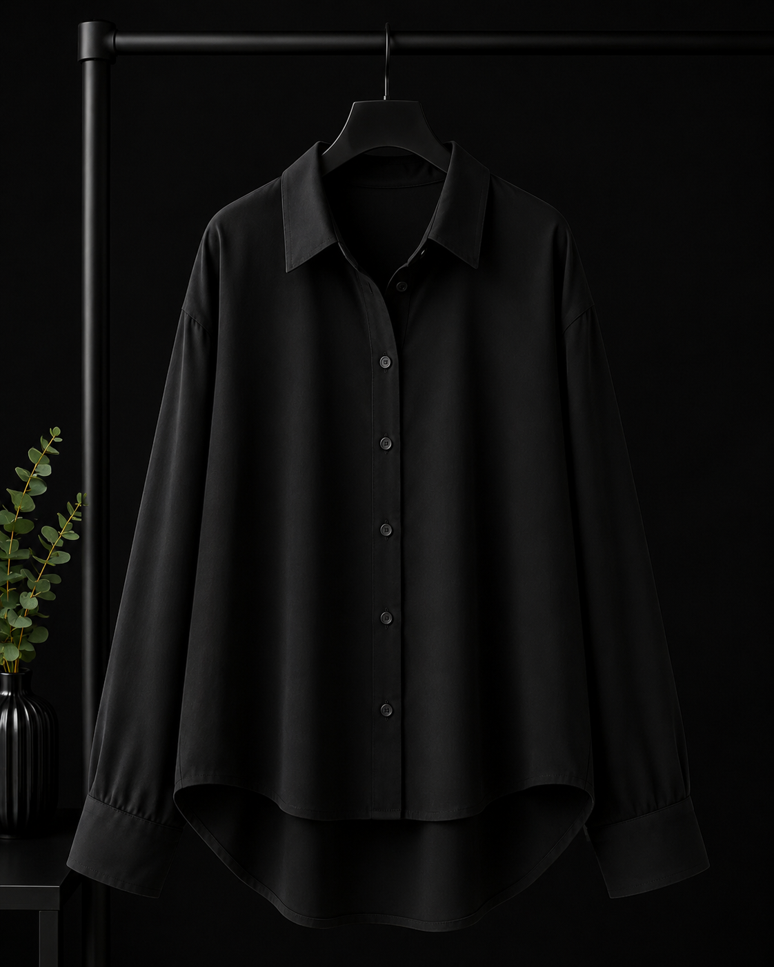BLACK BUTTON DOWN SHIRT