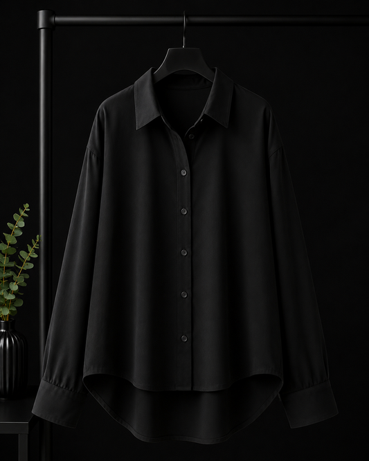BLACK BUTTON DOWN SHIRT